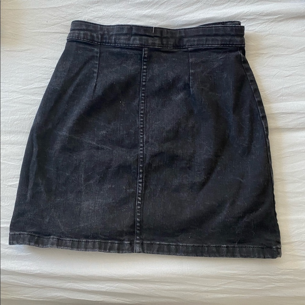 Free People Black Denim Mini Skirt - Picture 3 of 5